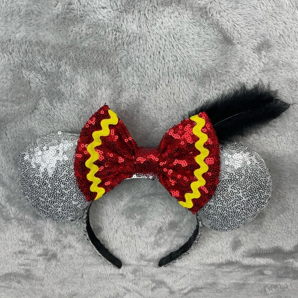 Disney Minnie Mouse Custom Made Sequins Ears Headband Adult Size - Picture 3 of 6